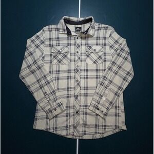 O'Neill Glacier Plaid Super Fleece Flannel Snap Button Down Shirt Shacket Men M